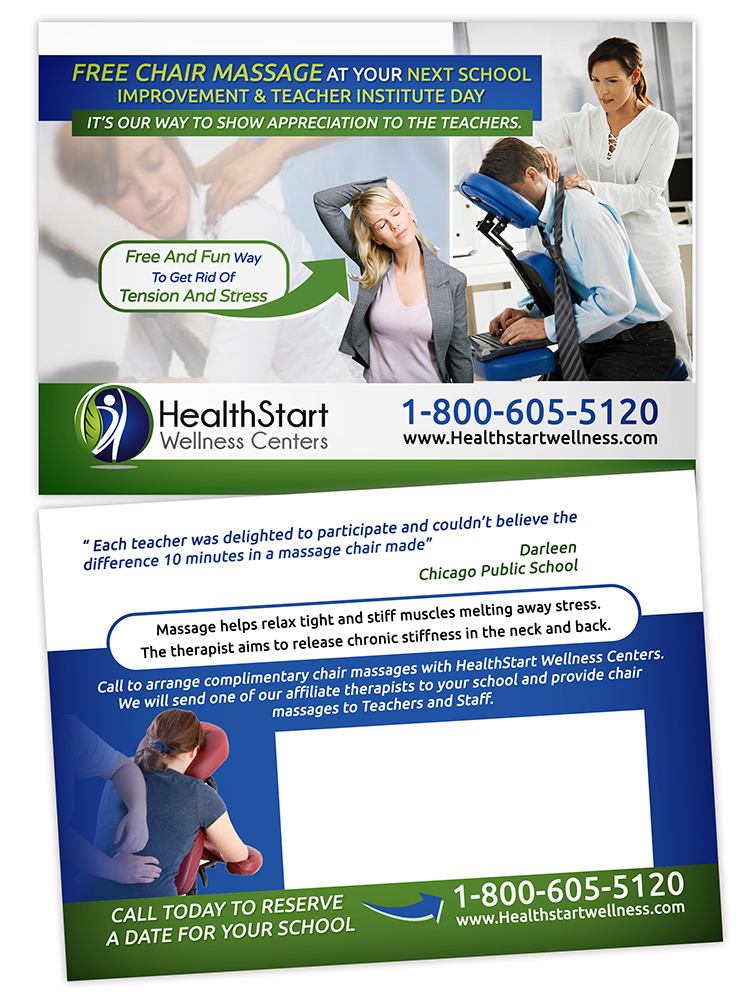 Postcard Design by creationz2011 for HealthStart Wellness | Design #3149178