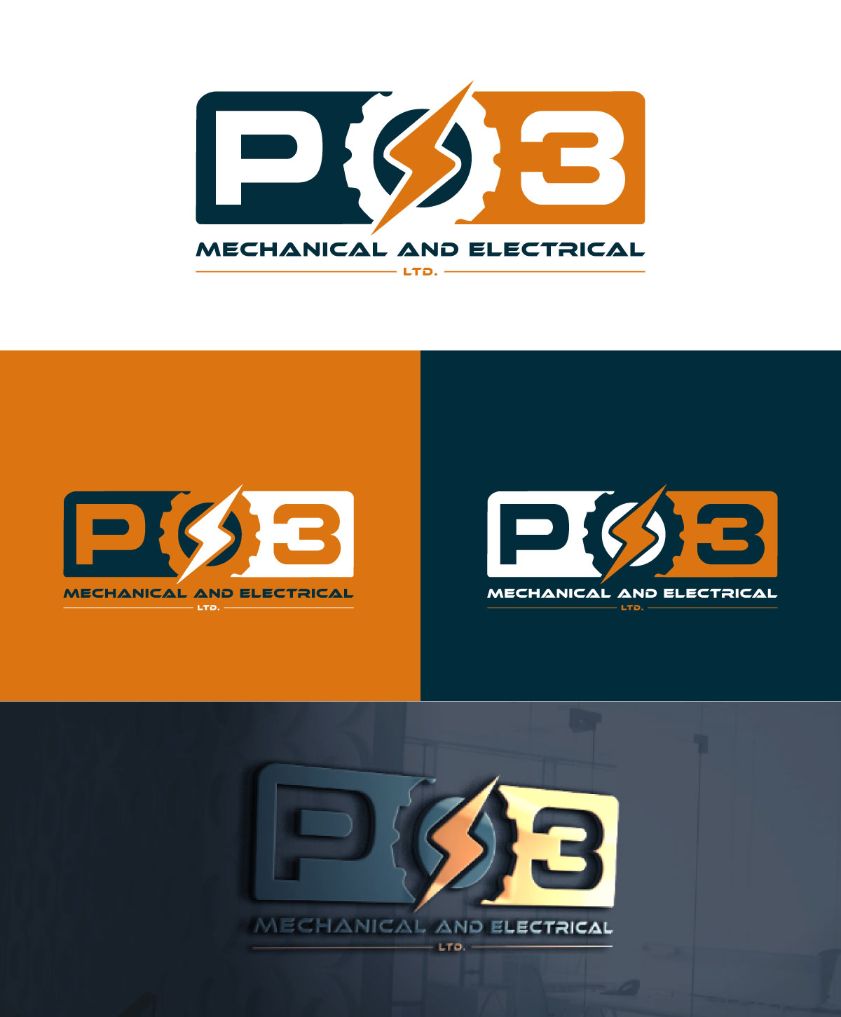 Logo Design by Danial07 for P3 Mechanical and Electrical Ltd. | Design #30778128
