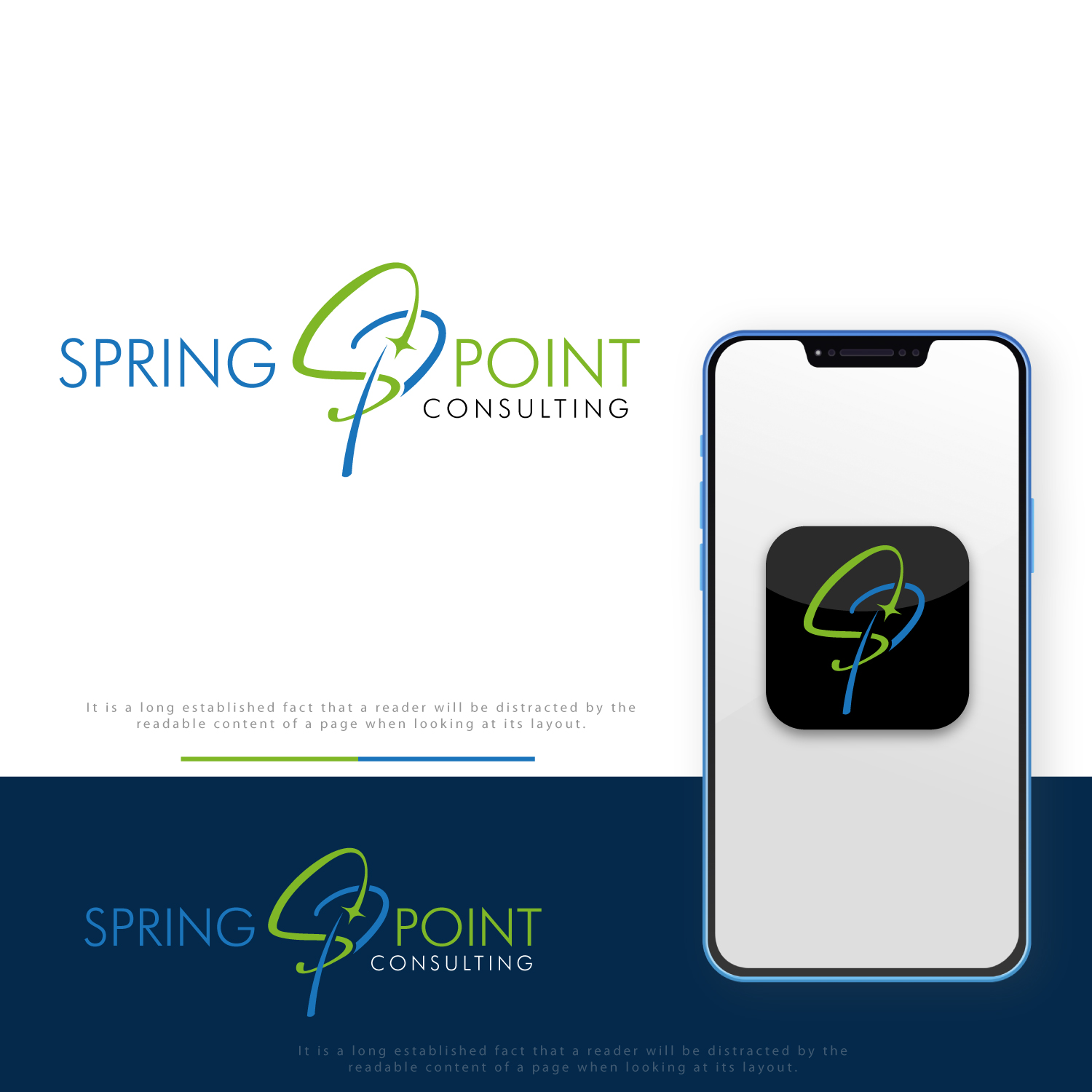 Logo Design by Revolt Team for Spring Point Consulting | Design #30776888