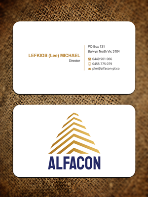 Business Card Design by Expert Bappy for ALFACON PTY LTD | Design: #30786243