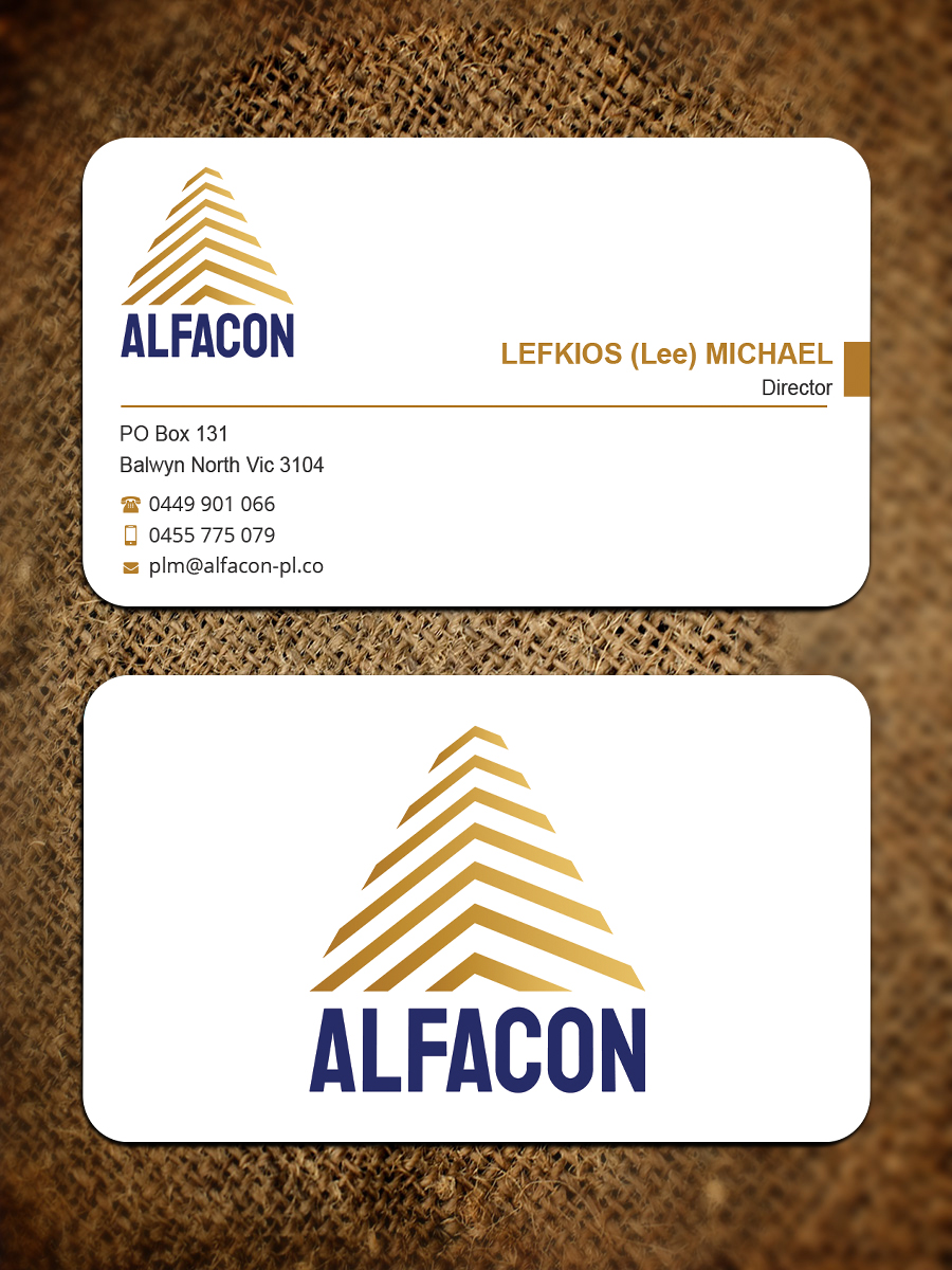 Diseño de Tarjeta de Presentación por Expert Bappy para ALFACON PTY LTD | Diseño #30786346