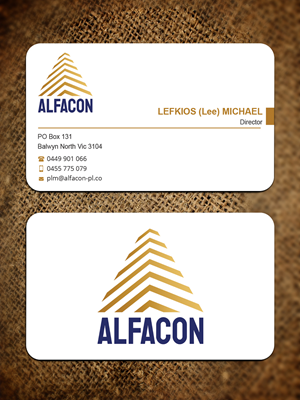 Business Card Design by Expert Bappy for ALFACON PTY LTD | Design: #30786346