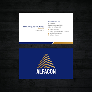 Business Card Design by Sun Moon Graphic Designer for ALFACON PTY LTD | Design: #30778252