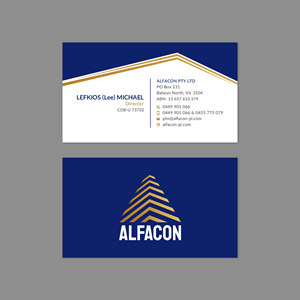 Business Card Design by Sun Moon Graphic Designer for ALFACON PTY LTD | Design: #30778373