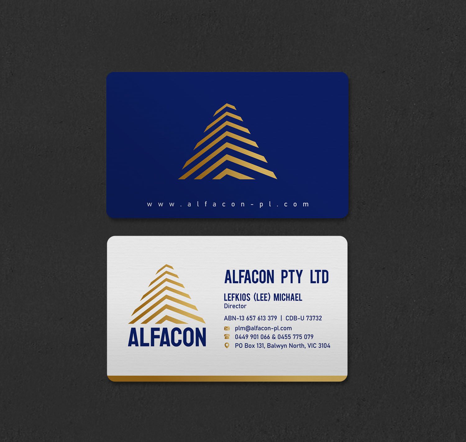 Business Card Design by INDIAN_Ashok for ALFACON PTY LTD | Design #30783562
