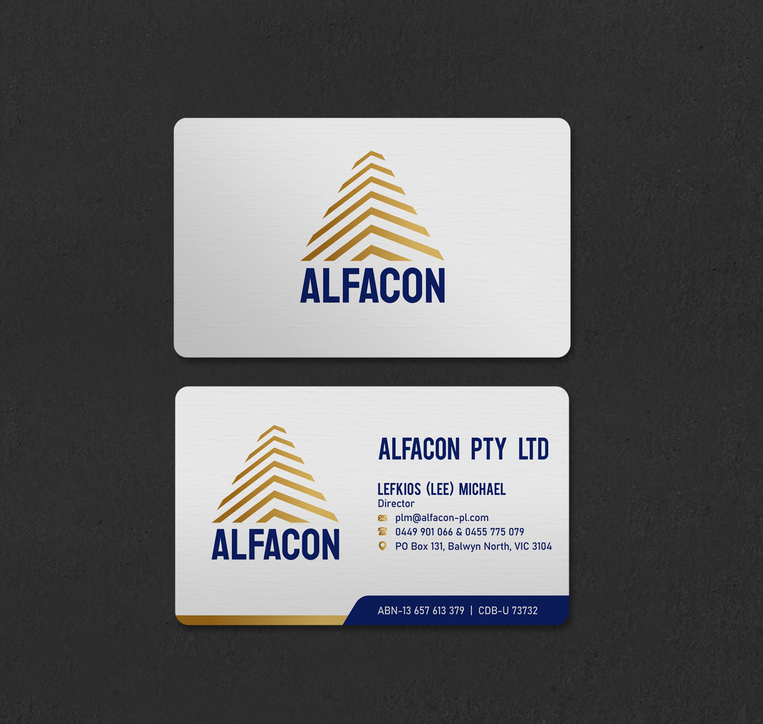 Business Card Design by INDIAN_Ashok for ALFACON PTY LTD | Design #30783563