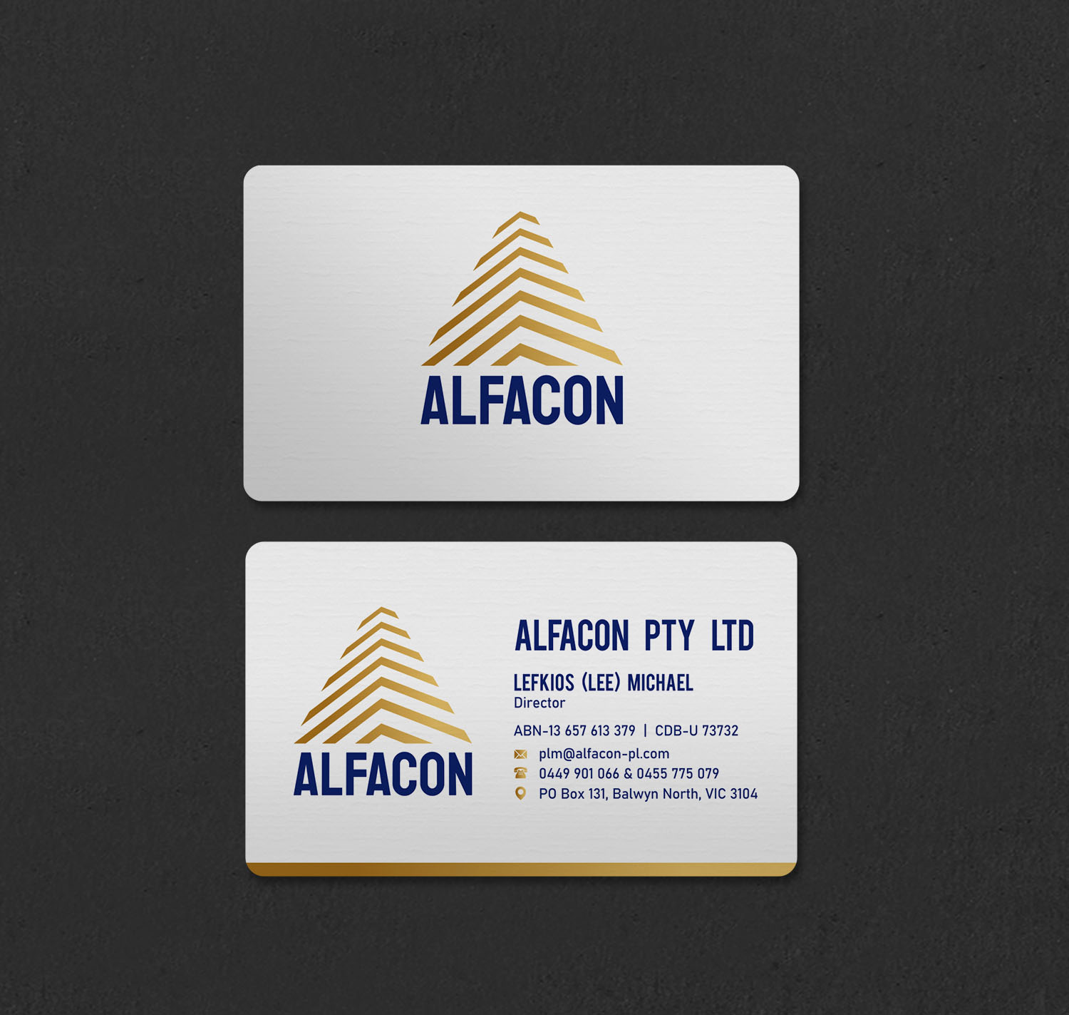 Business Card Design by INDIAN_Ashok for ALFACON PTY LTD | Design #30783569