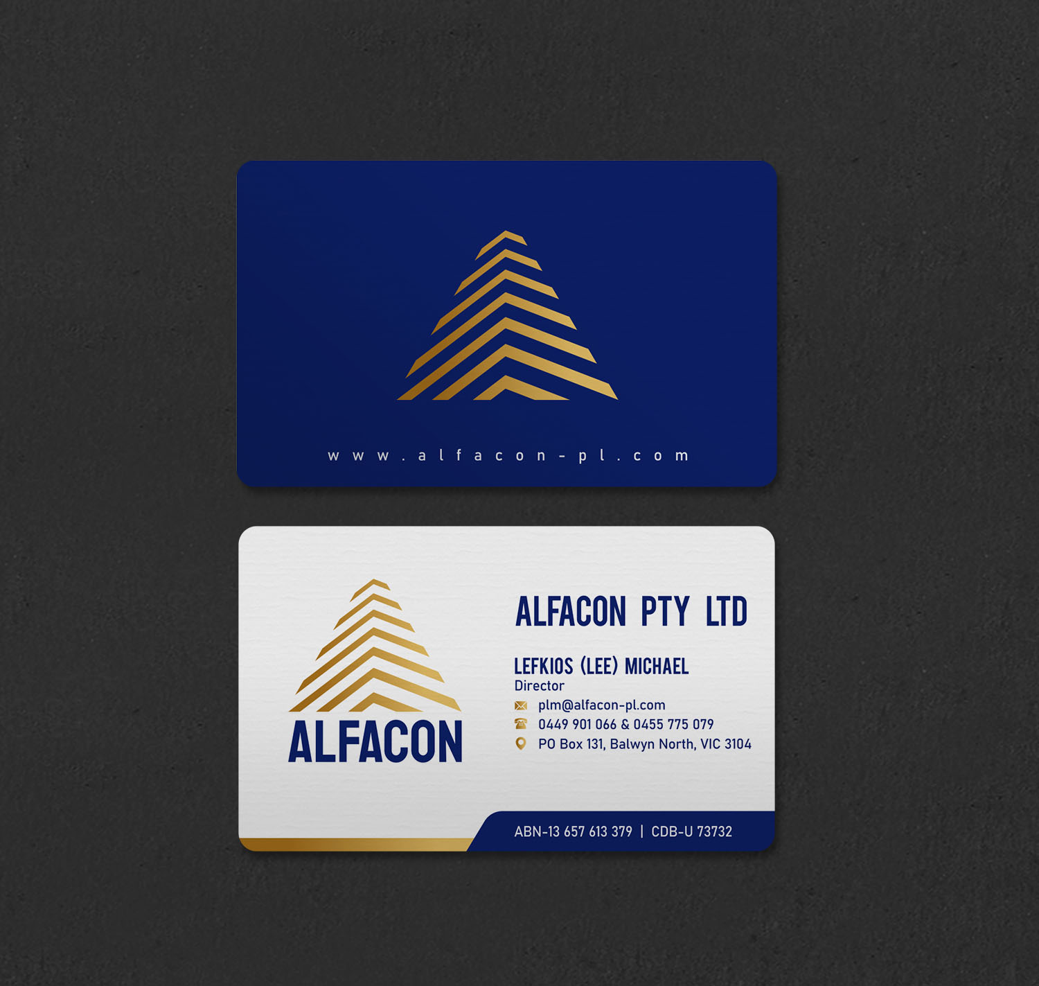 Business Card Design by INDIAN_Ashok for ALFACON PTY LTD | Design #30783573