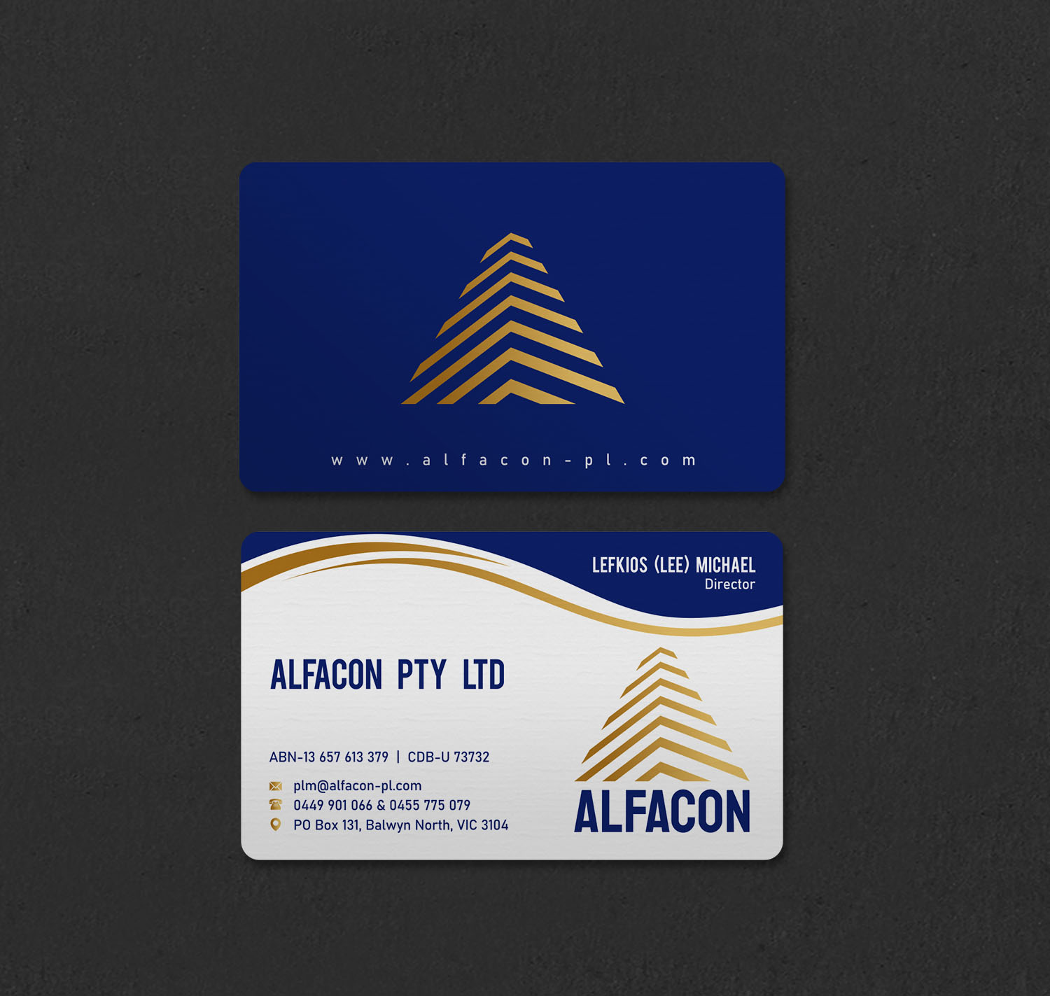 Business Card Design by INDIAN_Ashok for ALFACON PTY LTD | Design #30783574