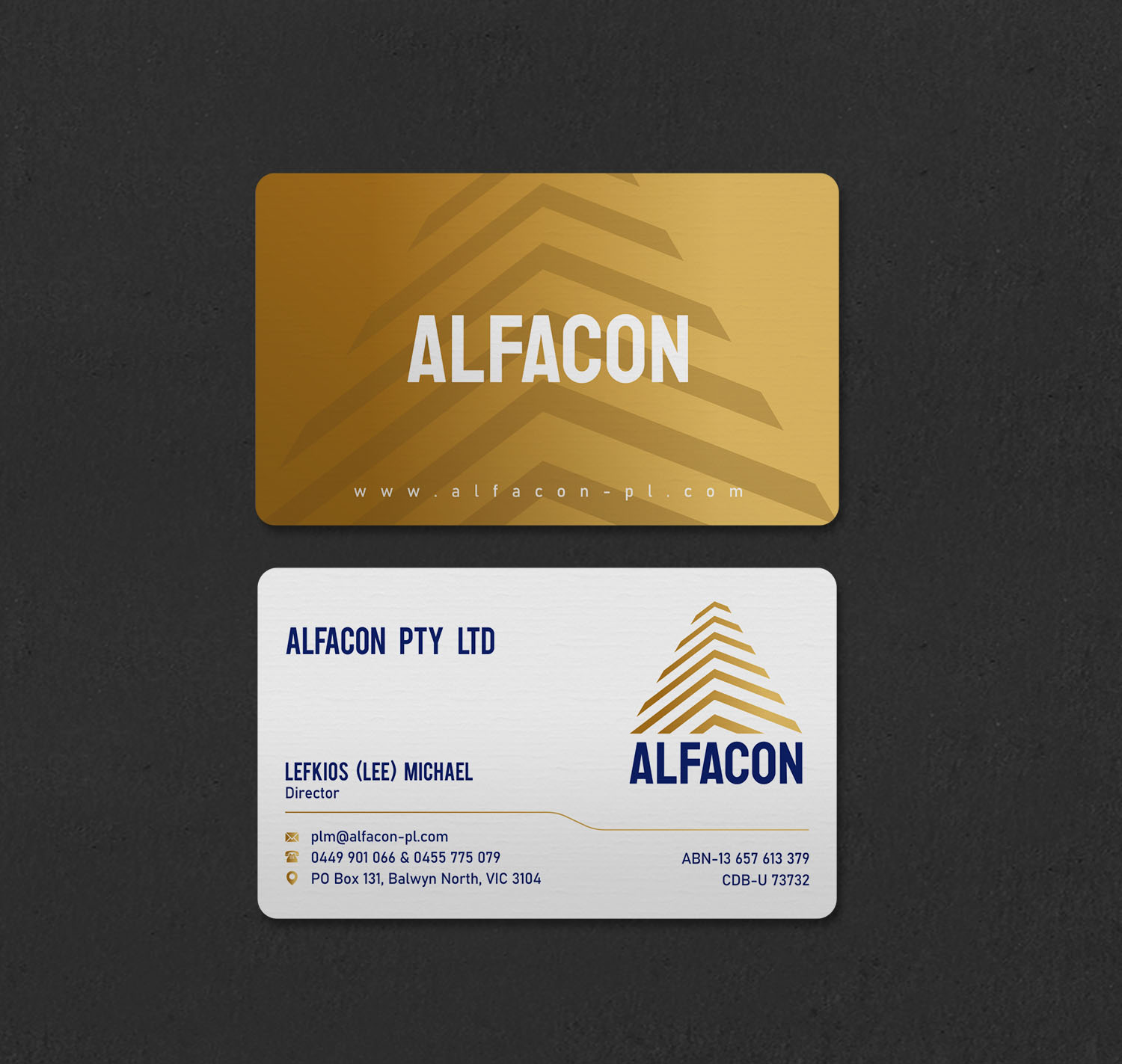 Business Card Design by INDIAN_Ashok for ALFACON PTY LTD | Design #30783576