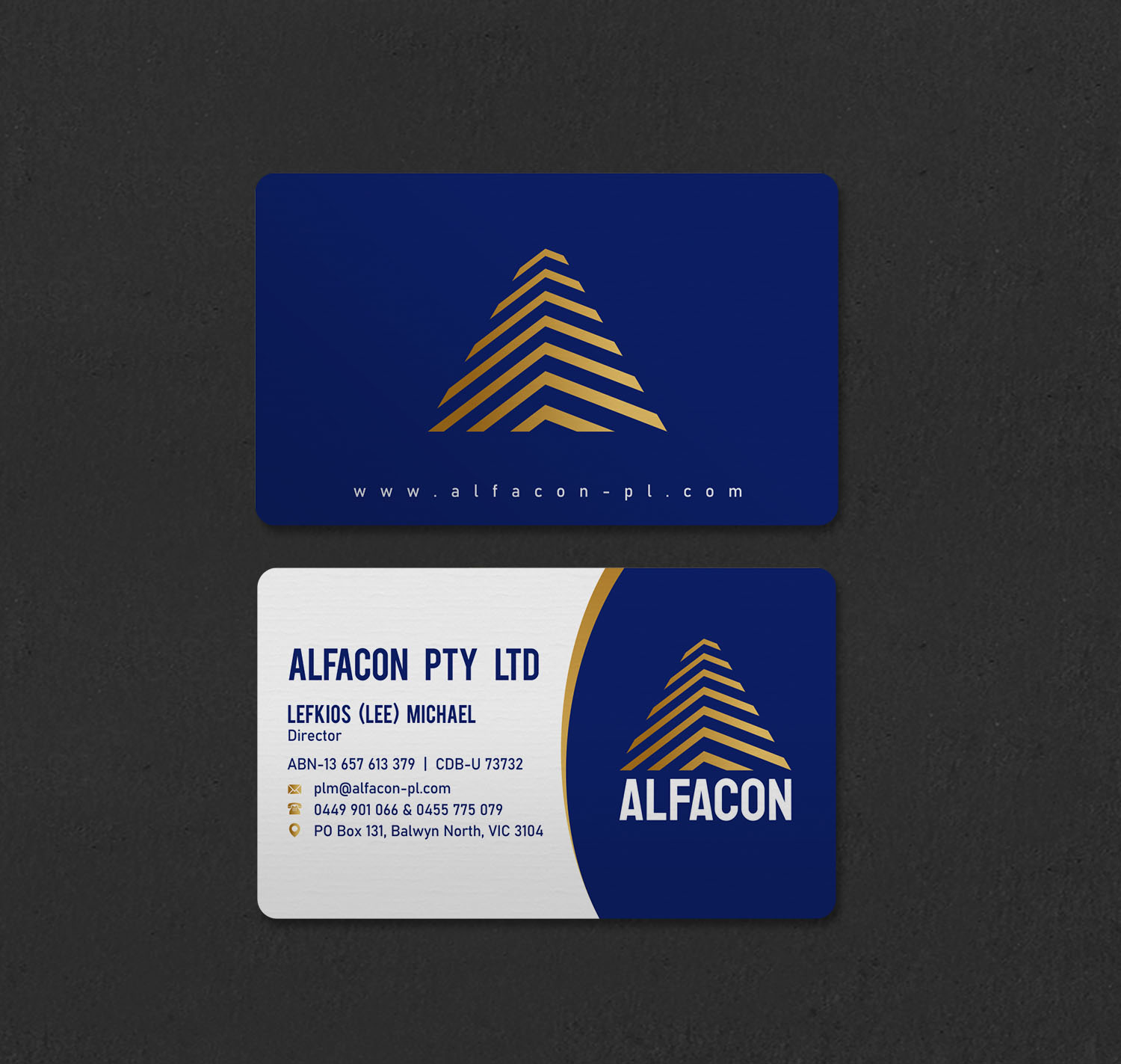 Business Card Design by INDIAN_Ashok for ALFACON PTY LTD | Design #30783579