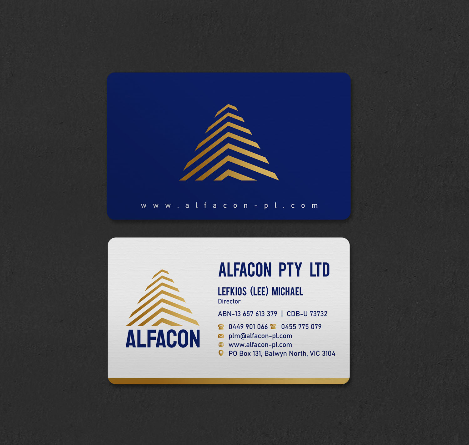 Business Card Design by INDIAN_Ashok for ALFACON PTY LTD | Design #30788537