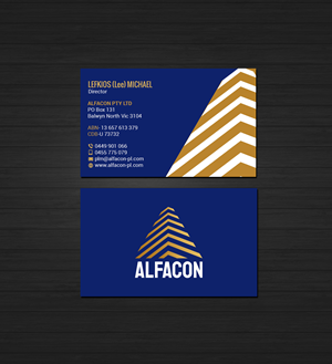 Business Card Design by Creations Box 2015 for ALFACON PTY LTD | Design: #30783327