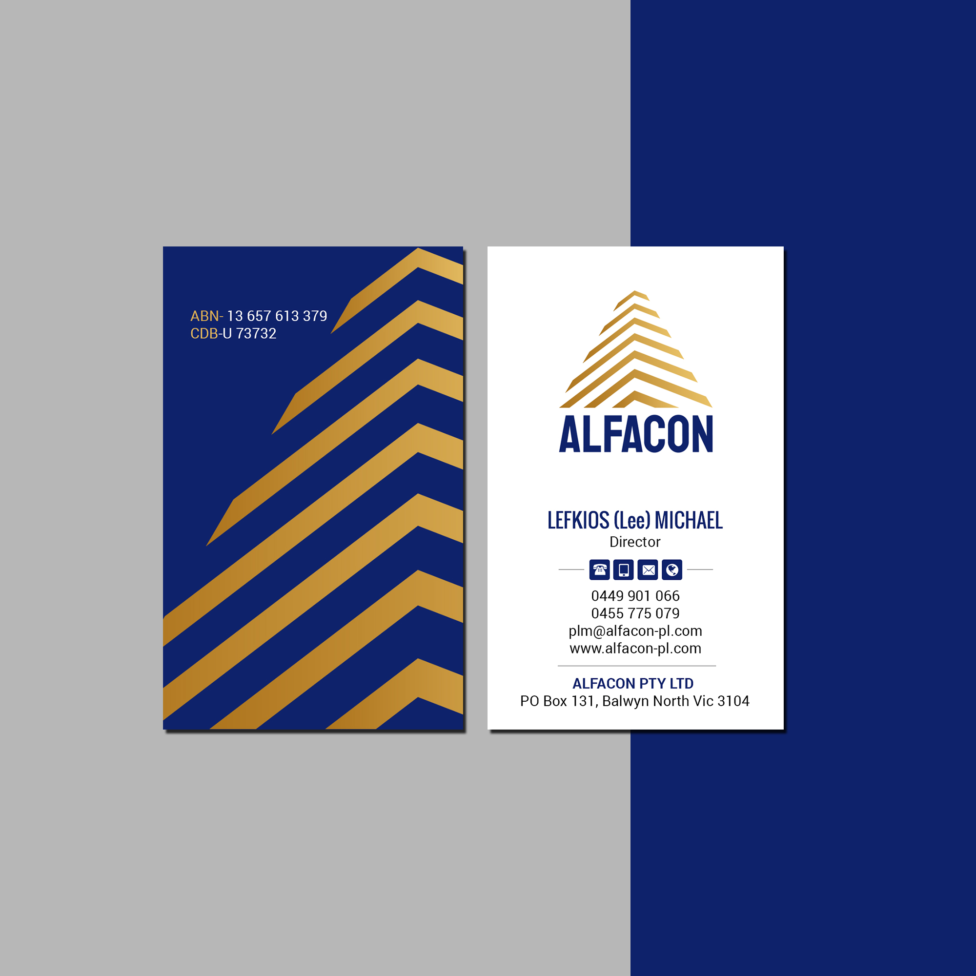 Business Card Design by Creations Box 2015 for ALFACON PTY LTD | Design #30783336