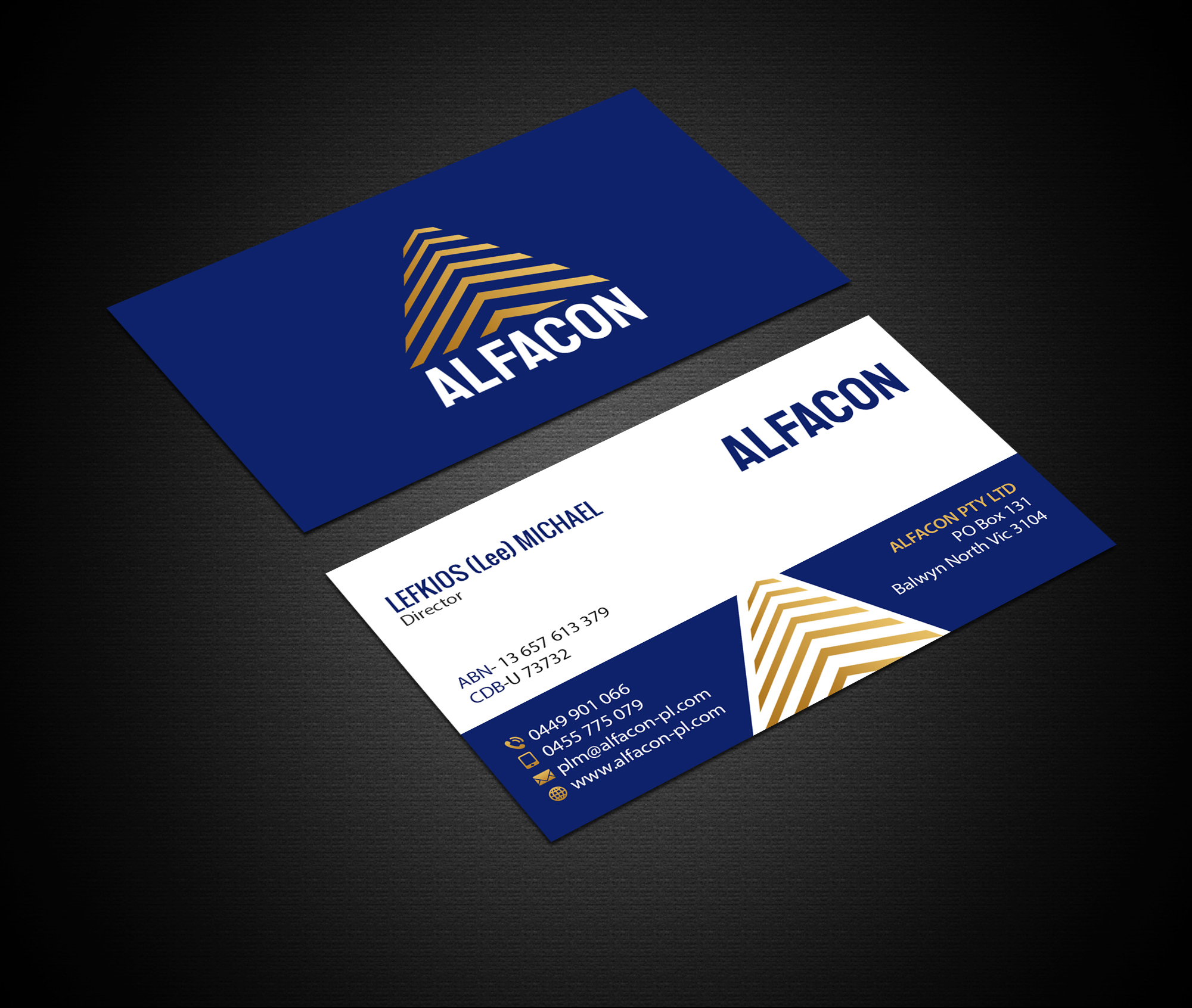 Business Card Design by Creations Box 2015 for ALFACON PTY LTD | Design #30783348