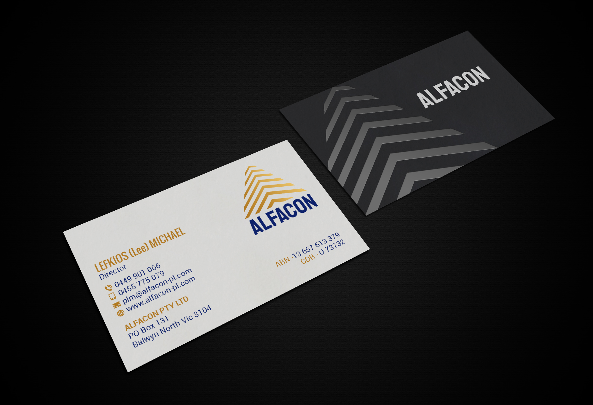 Business Card Design by Creations Box 2015 for ALFACON PTY LTD | Design #30783488