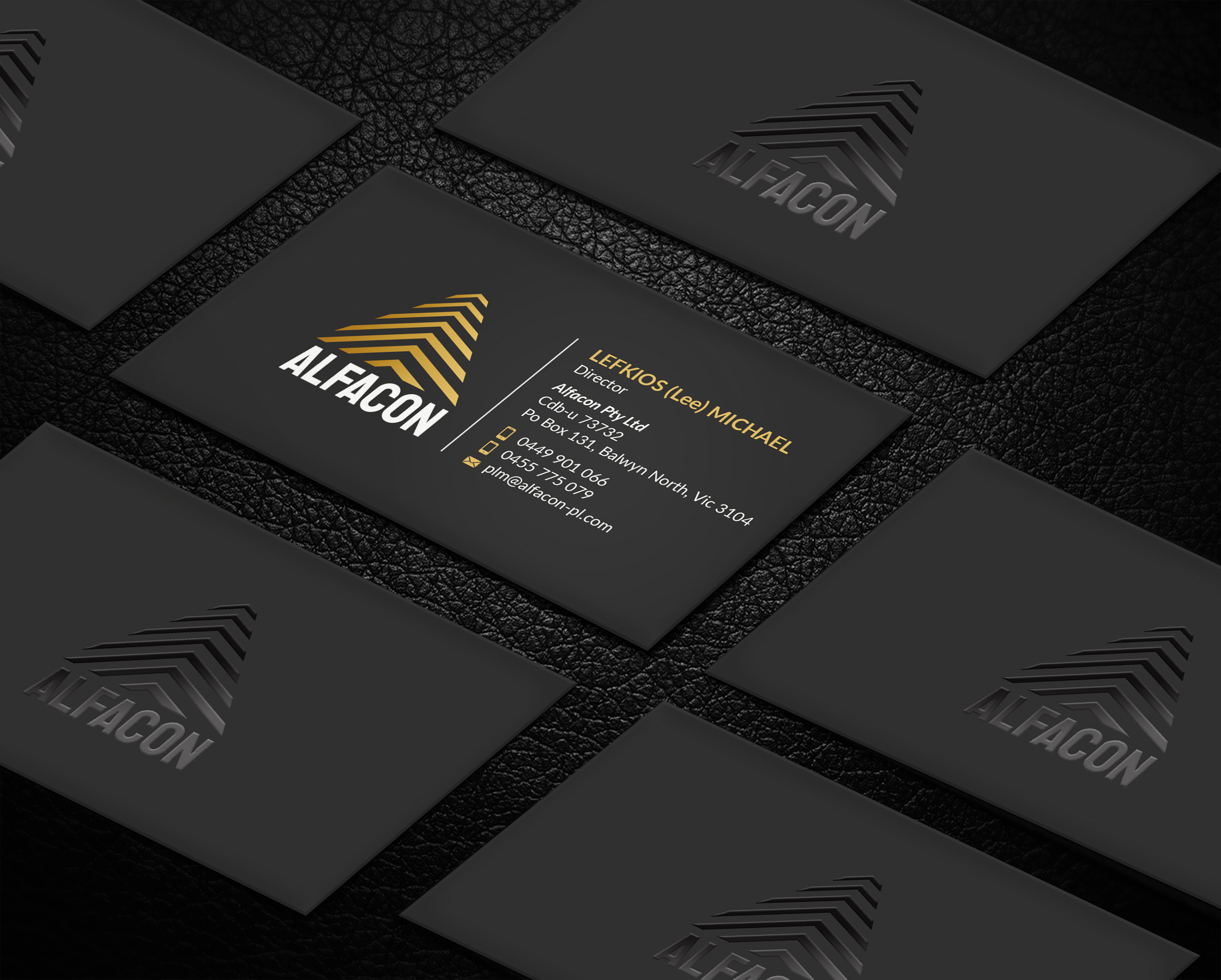 Business Card Design by LAXMI DESIGNHUB for ALFACON PTY LTD | Design #30783039
