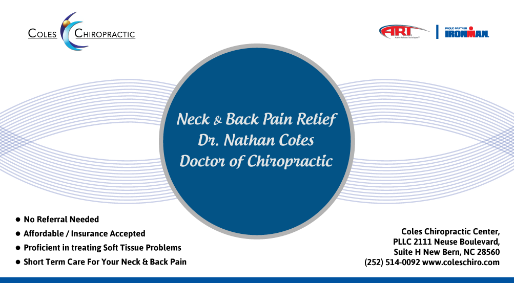 Business Card Design by yudit for Coles Chiropractic Center, PLLC | Design #3094946