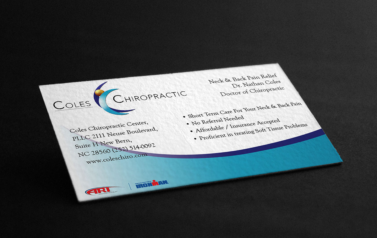 Business Card Design by Irina  for Coles Chiropractic Center, PLLC | Design #3110934