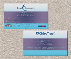 Visitenkarten-Design von DreamDesigns für Coles Chiropractic Center, PLLC | Design #3103427