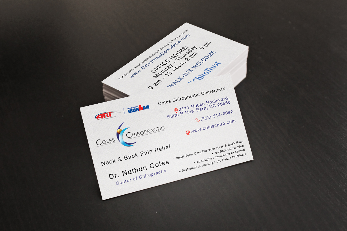 Business Card Design by Olivier Chaux for Coles Chiropractic Center, PLLC | Design #3094652