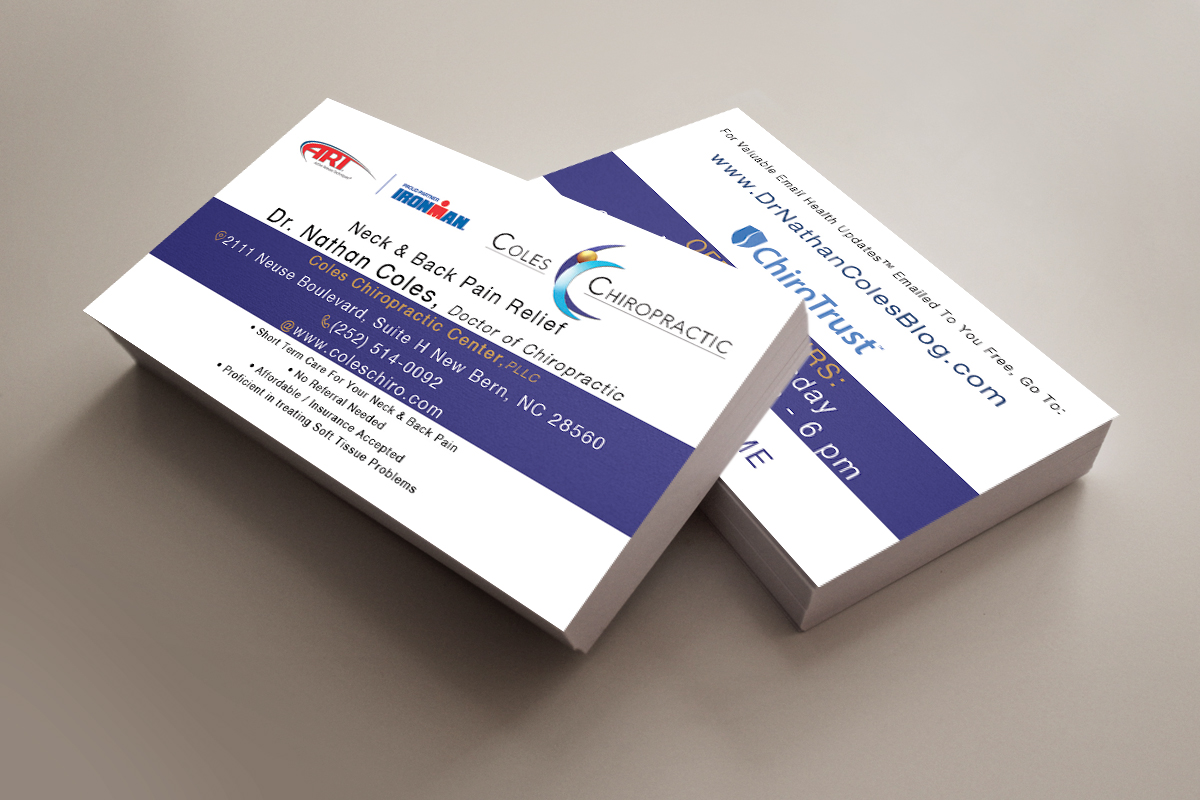 Visitenkarten-Design von Olivier Chaux für Coles Chiropractic Center, PLLC | Design #3094715