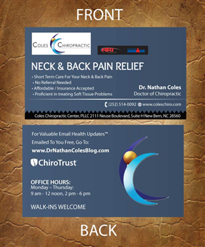 Visitenkarten-Design von Sandy1155 für Coles Chiropractic Center, PLLC | Design: #3095547