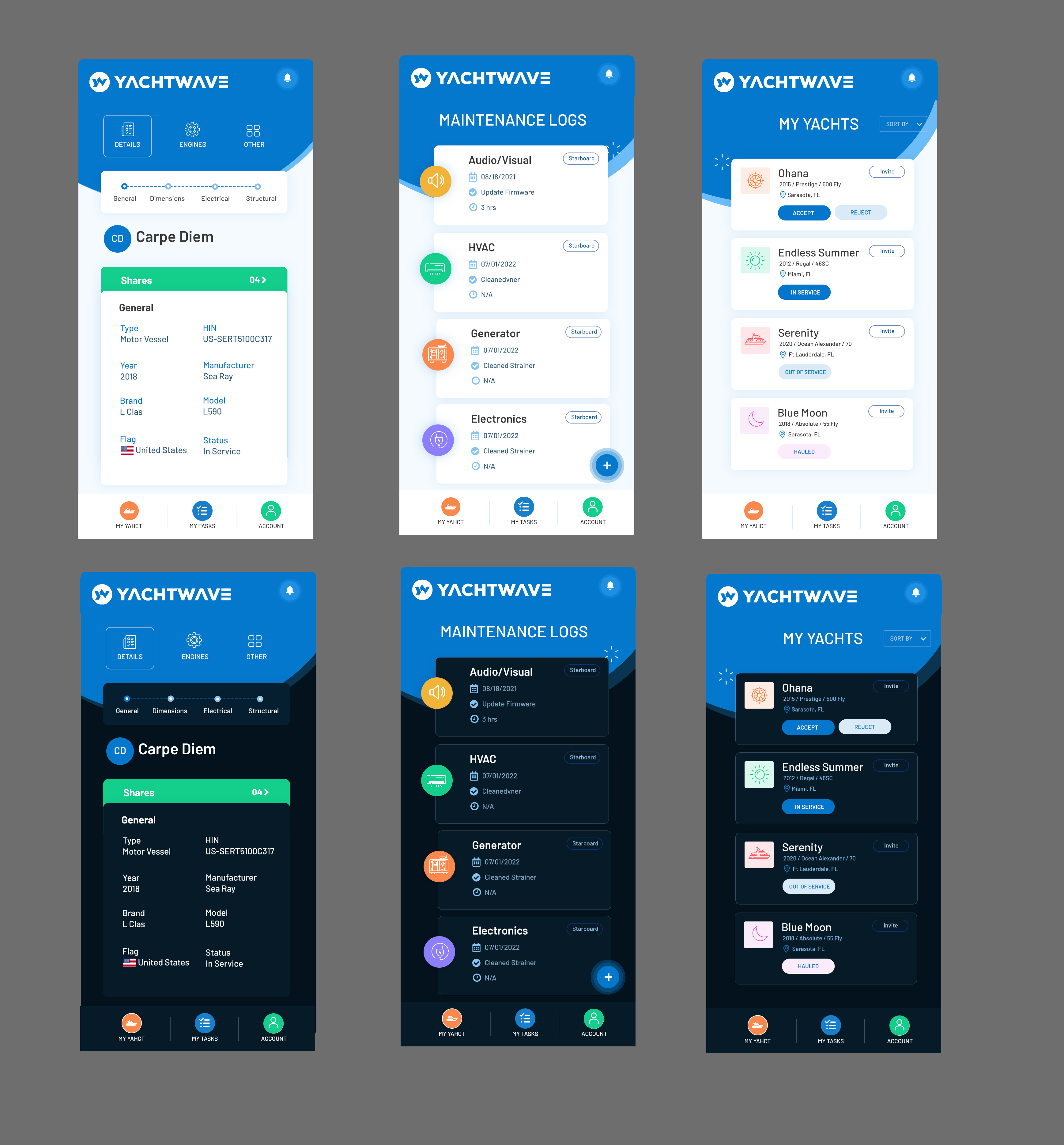 App Design by pb for YachtWave | Design #30844521