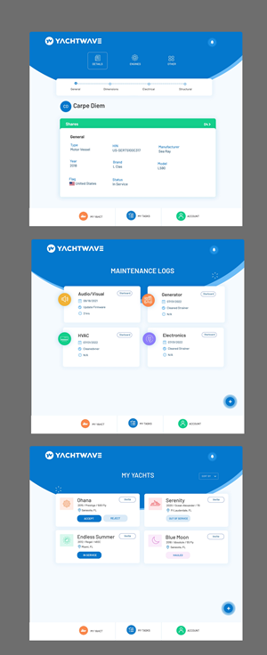 Diseño de aplicación (App) por pb para YachtWave | Diseño: #30844522