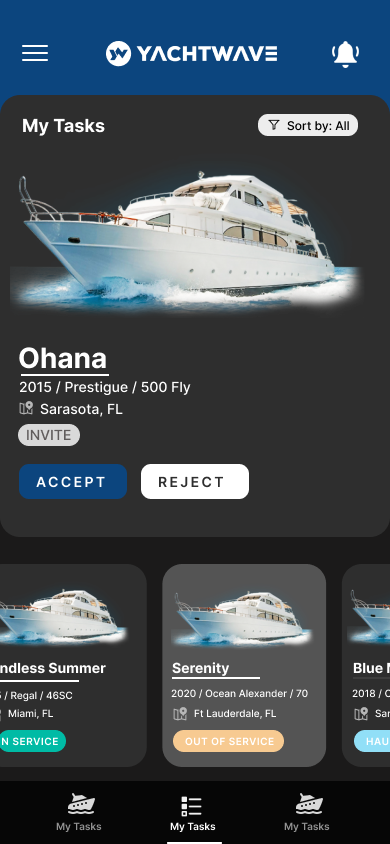 App Design by Fusionex Studio for YachtWave | Design #30804095