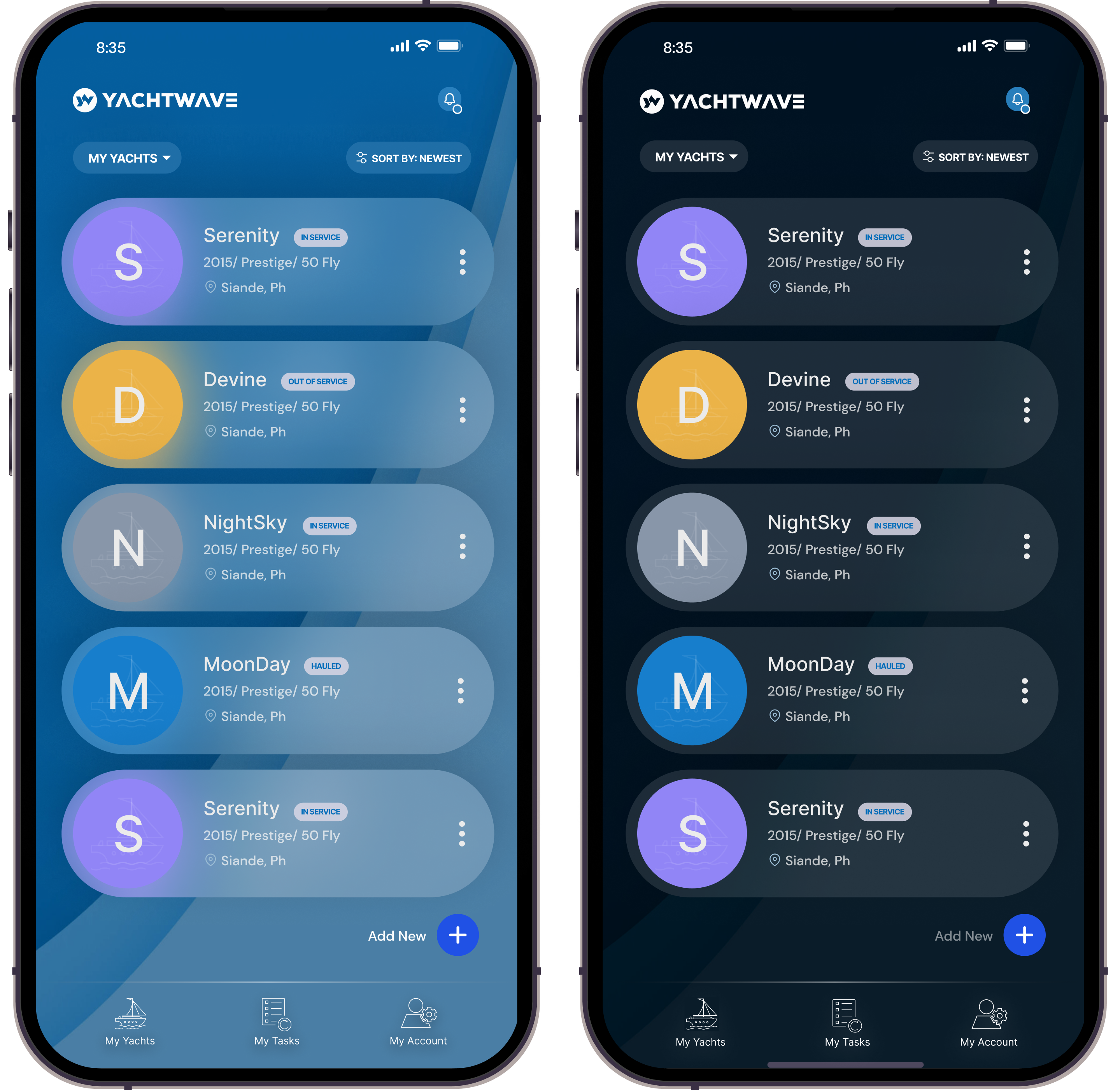 App-Design von Splice-07 für YachtWave | Design #30799415