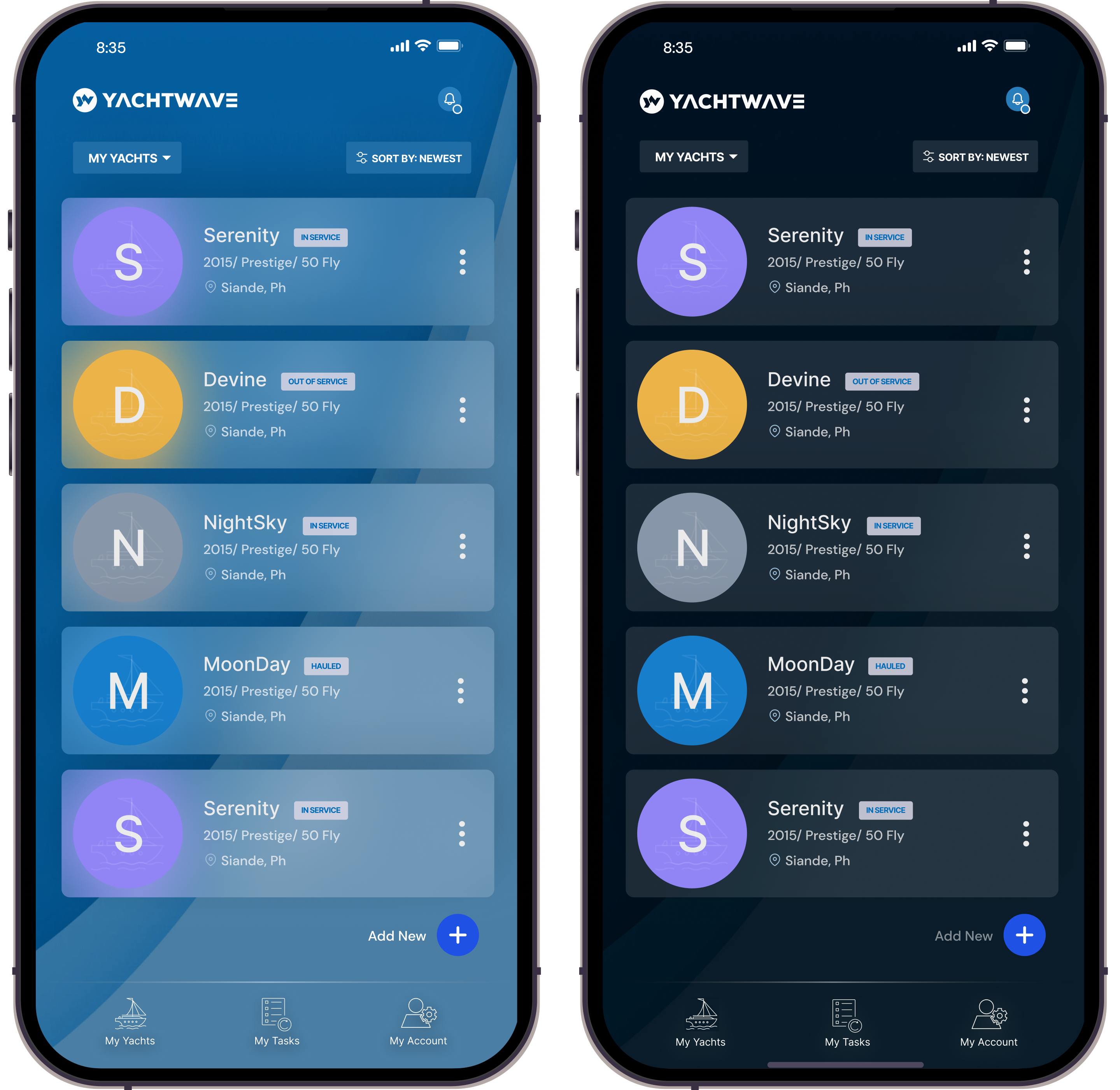 App Design by Splice-07 for YachtWave | Design #30799435