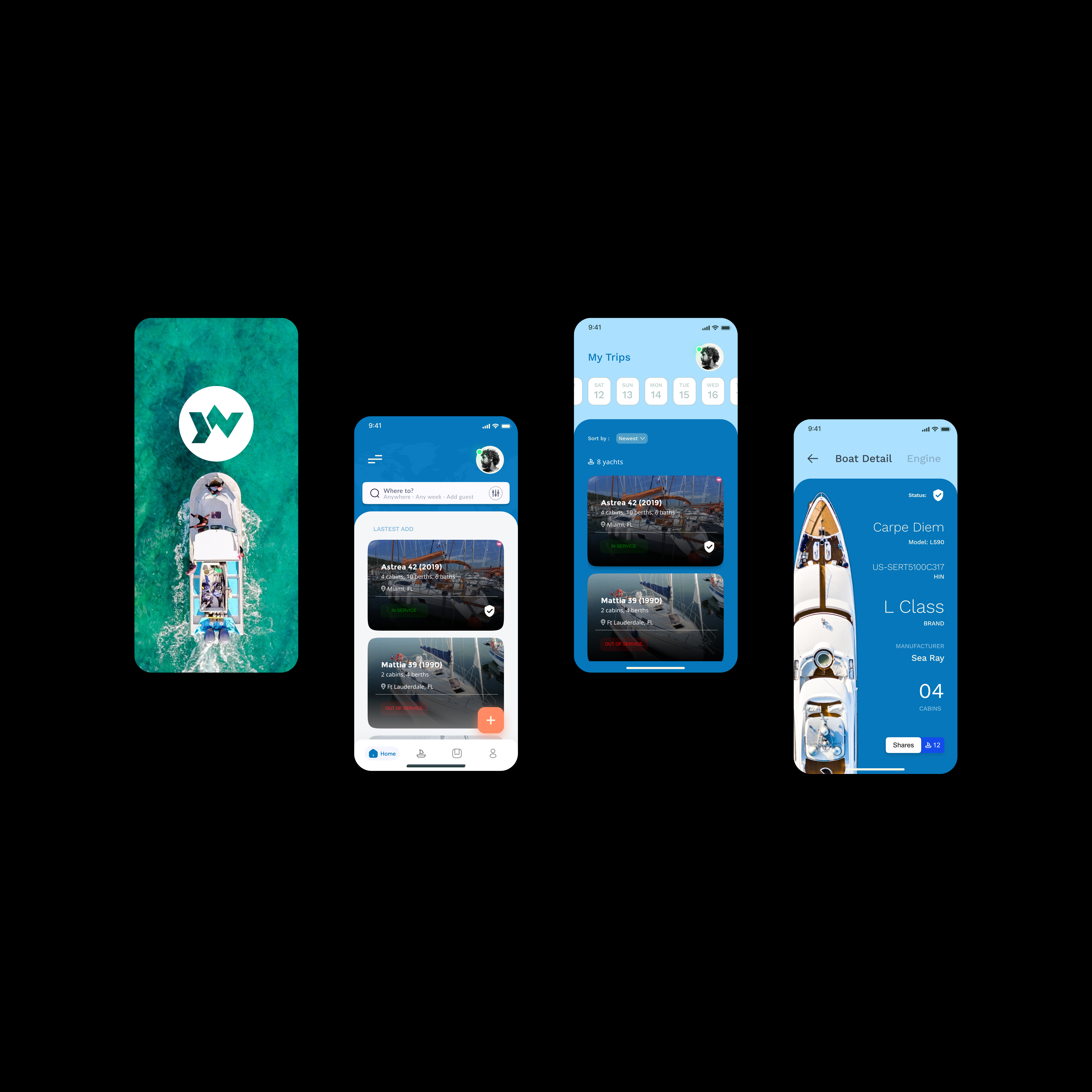 App Design by Andre Swaby Creative Studio for YachtWave | Design #30814186