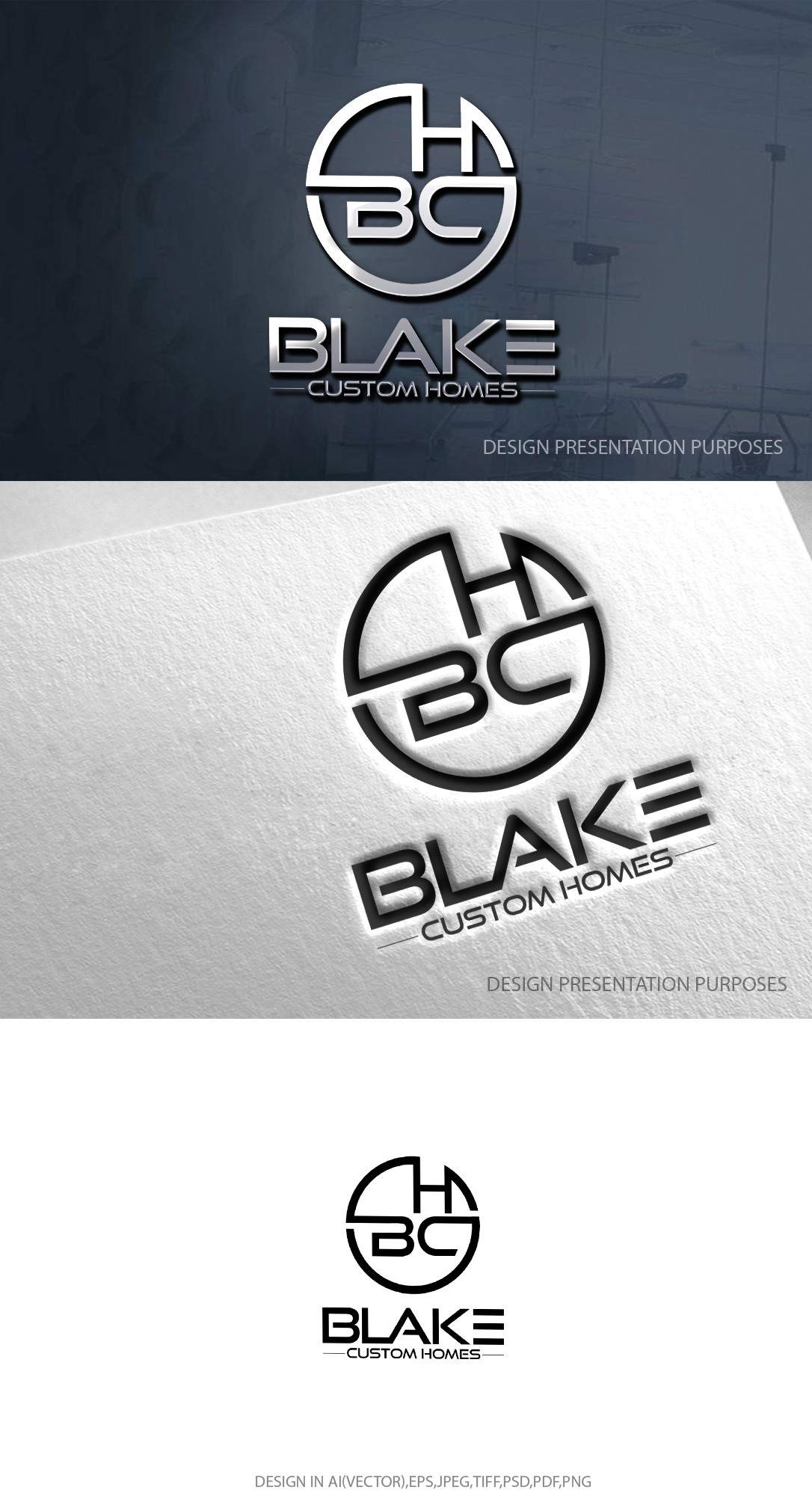 Design de Logo par zebronicgraphic pour Blake Custom Homes | Design #30788590