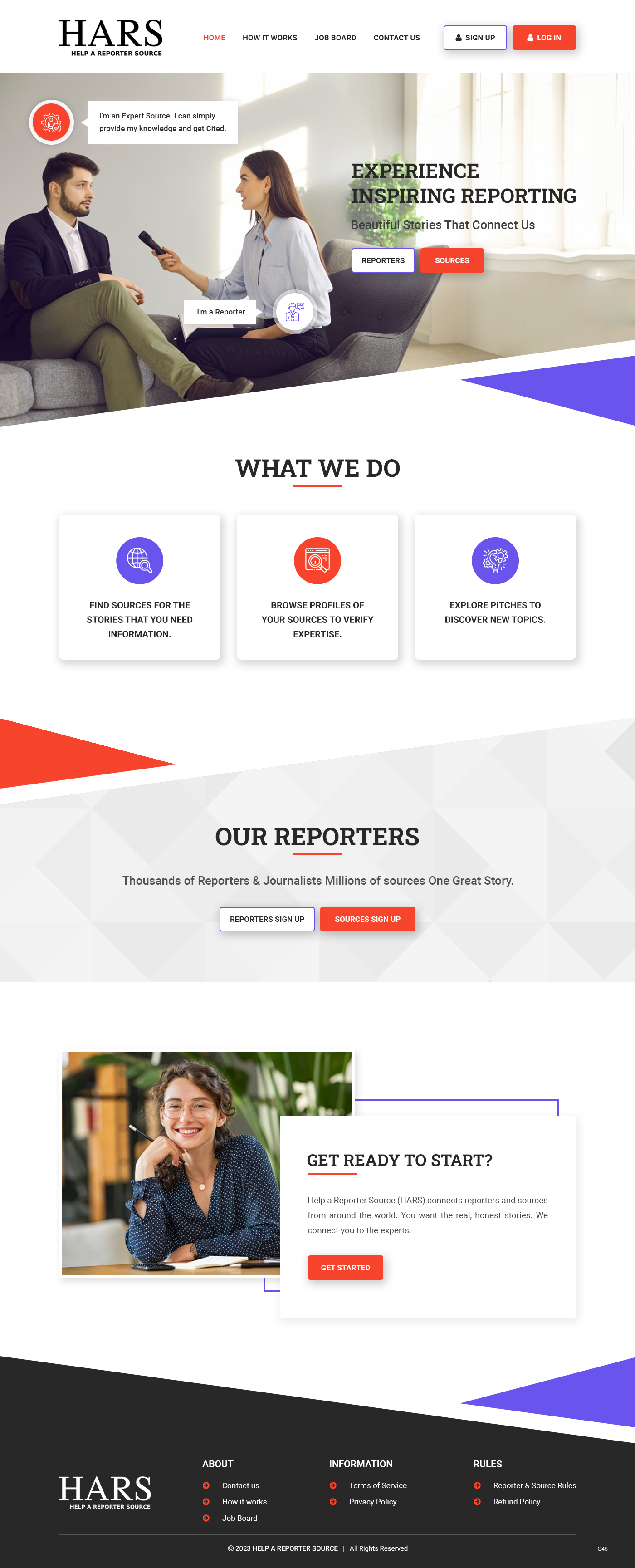 Web Design by pb for HelpaReporterSource.com | Design #30798748