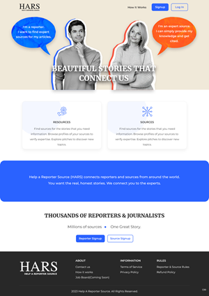 Web Design by pb for HelpaReporterSource.com | Design: #30798749