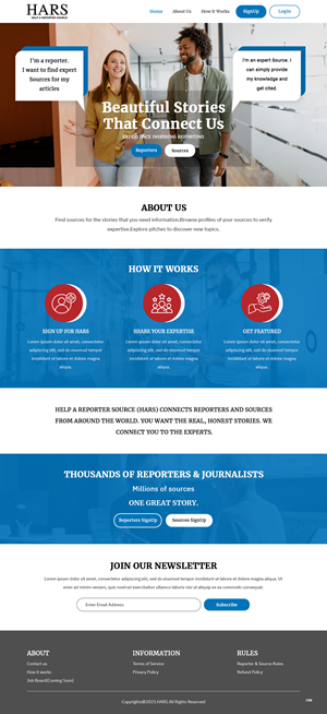 Web Design by pb for HelpaReporterSource.com | Design: #30798753