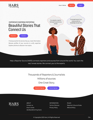 Web Design by pb for HelpaReporterSource.com | Design: #30798754