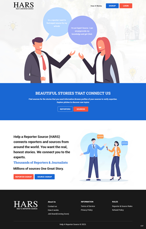 Web Design by pb for HelpaReporterSource.com | Design: #30808945