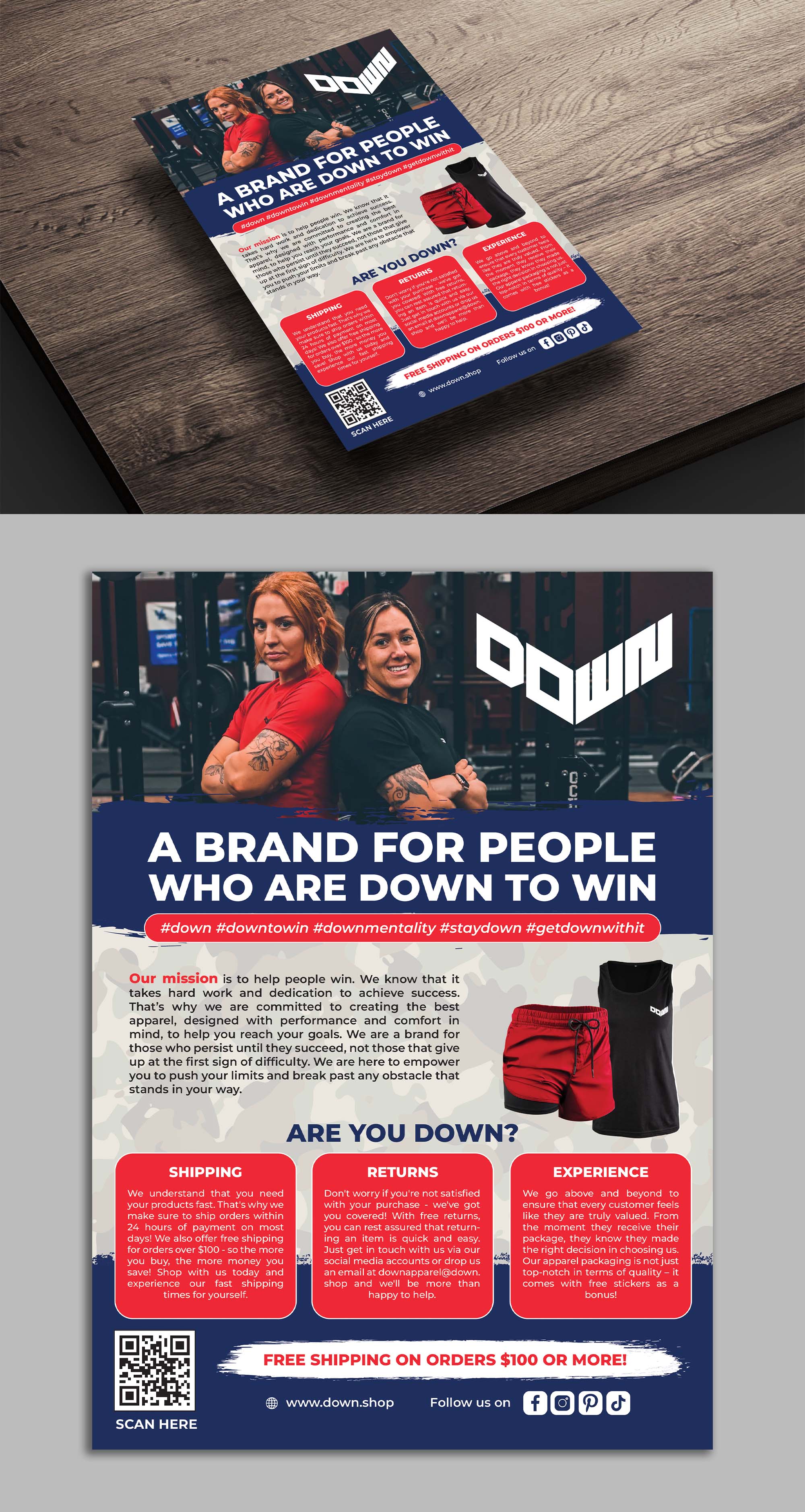 Flyer Design by ecorokerz for DOWN APPAREL | Design #30797196