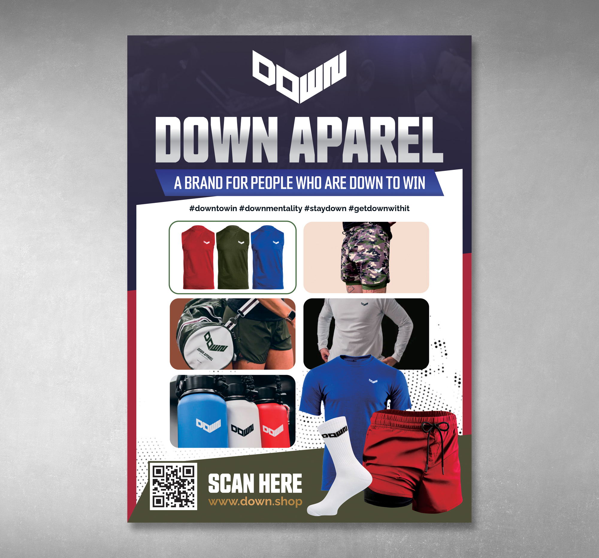 Flyer-Design von Dzhafir für DOWN APPAREL | Design #30796076