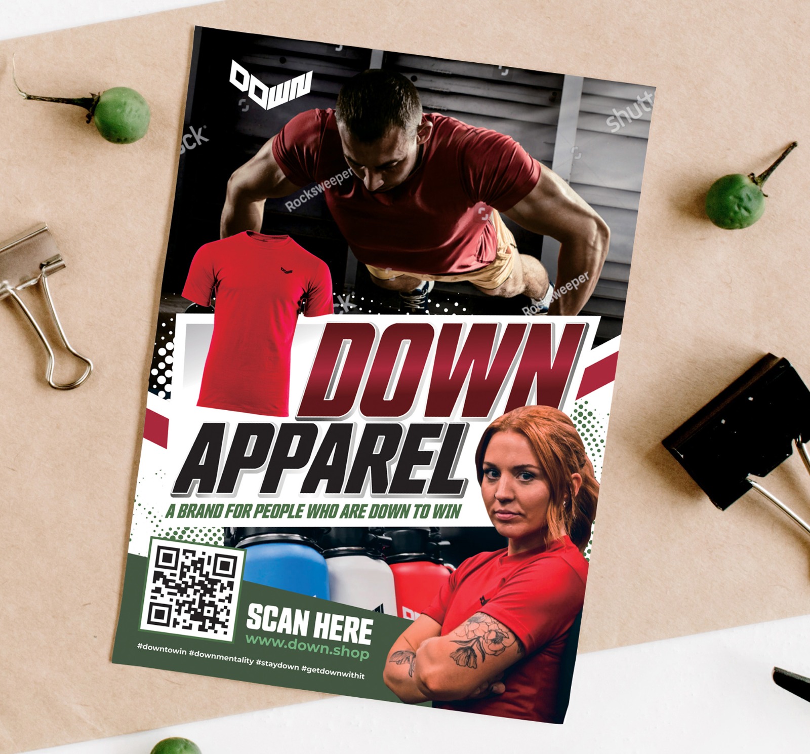 Flyer-Design von Dzhafir für DOWN APPAREL | Design #30810933