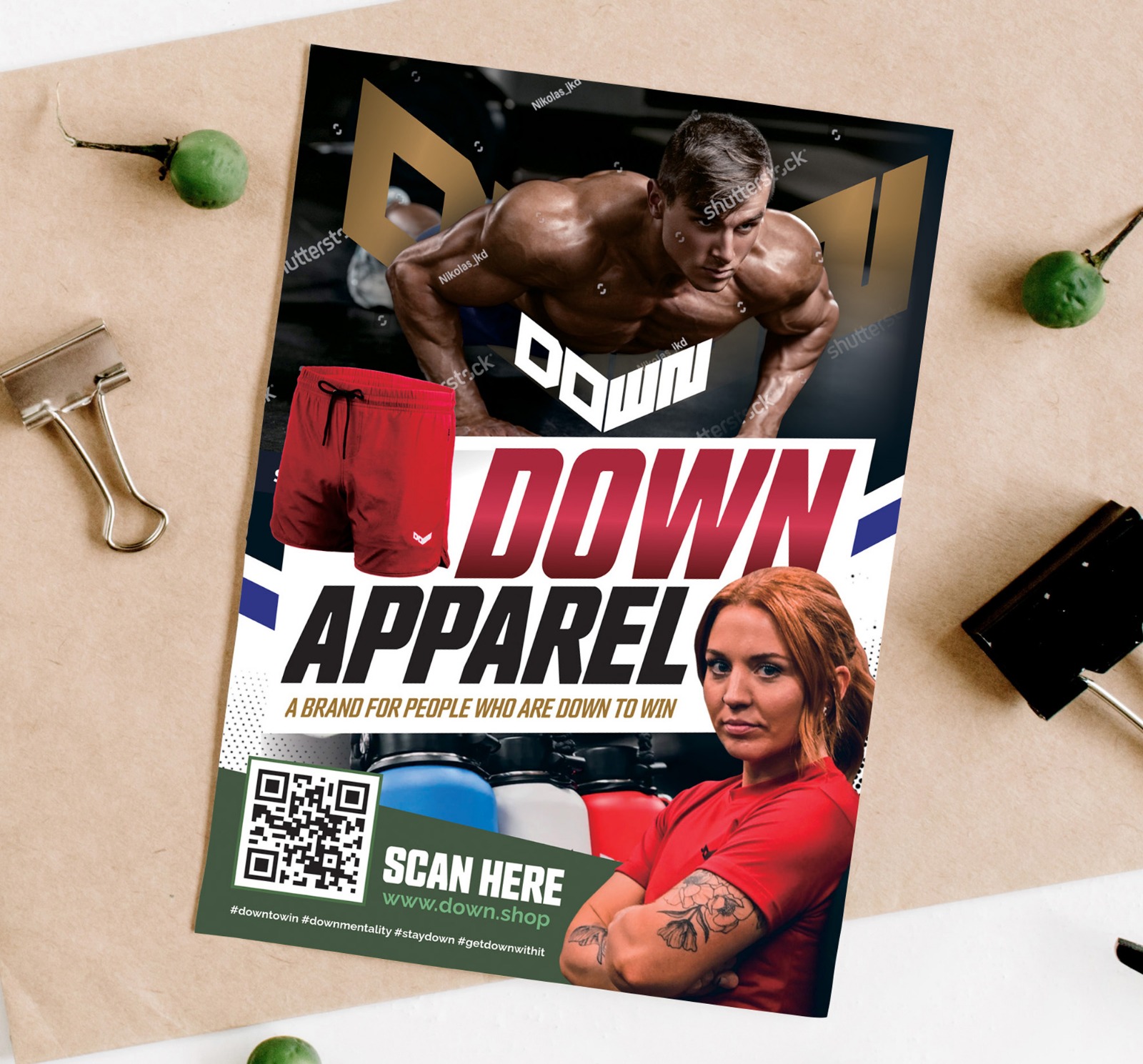 Flyer-Design von Dzhafir für DOWN APPAREL | Design #30811443