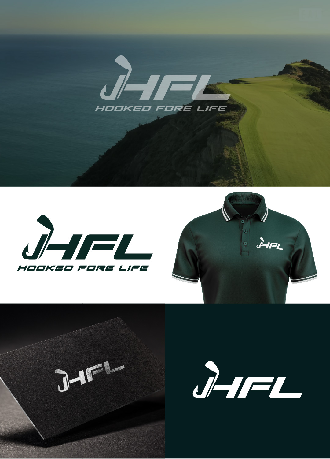 Logo Design by Sergio Coelho for Hooked Fore Life | Design #30816417