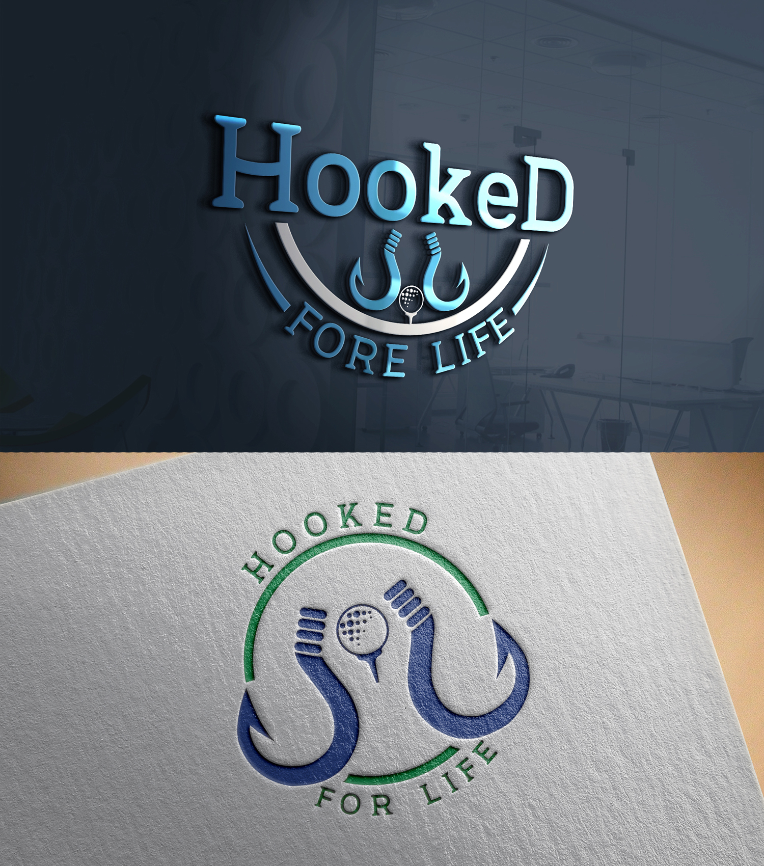 Logo Design by 24ksunny for Hooked Fore Life | Design #30805086