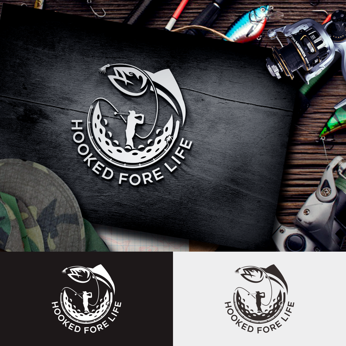 Logo Design by Reyo Janatra for Hooked Fore Life | Design: #30823907