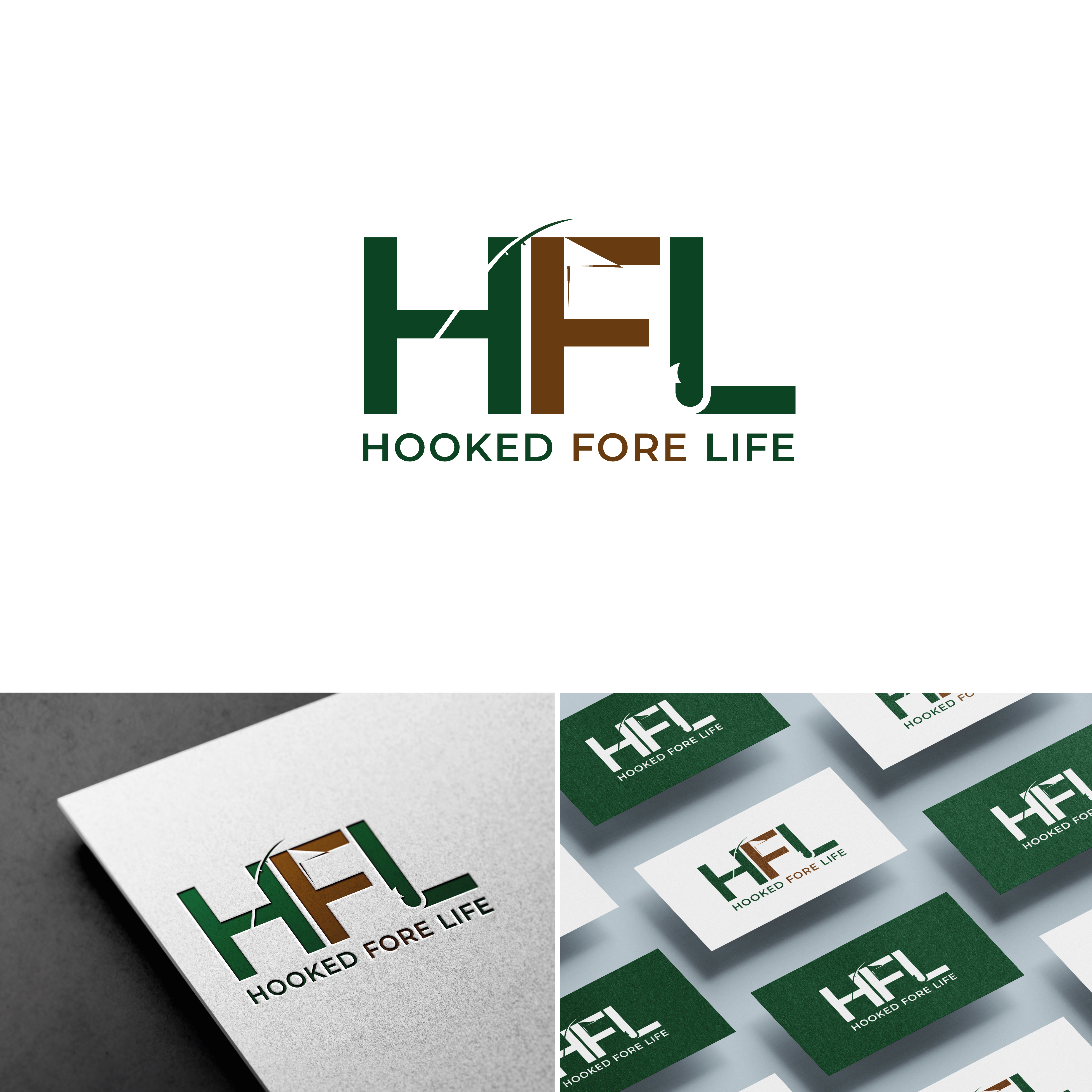 Logo Design by AbhishekkM'24 for Hooked Fore Life | Design #30803796