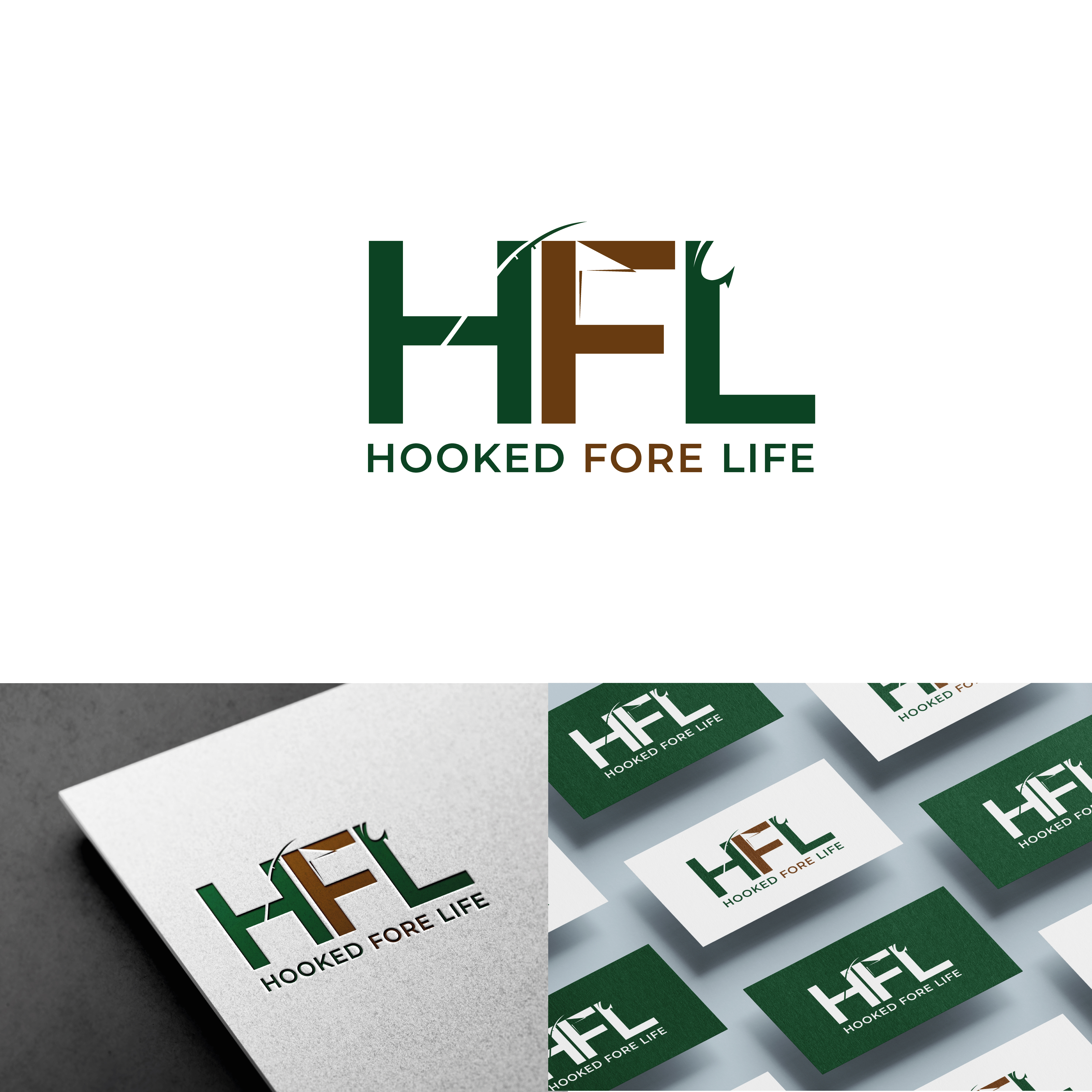 Logo Design by AbhishekkM'24 for Hooked Fore Life | Design #30803797