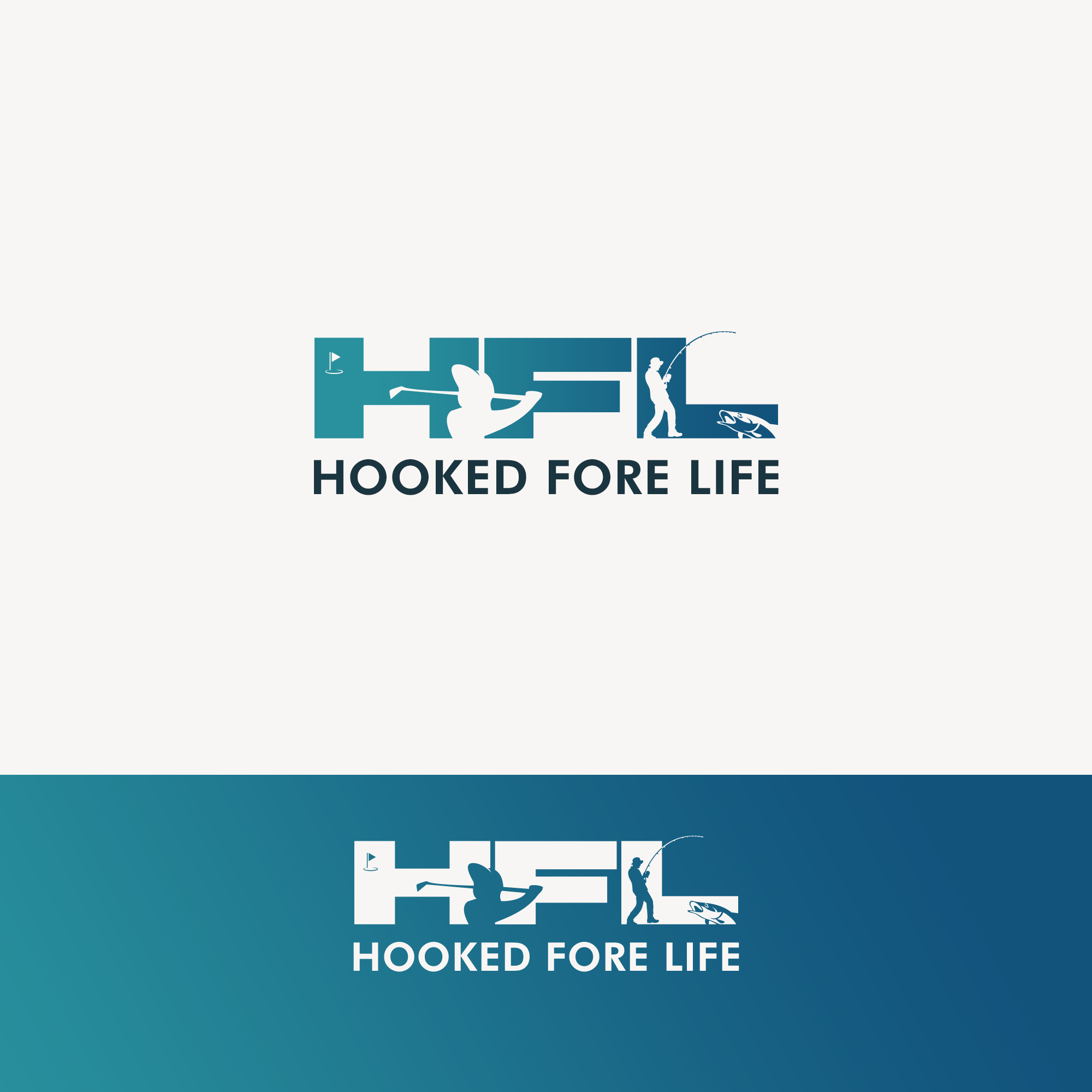 Logo Design by Ana Gocheva for Hooked Fore Life | Design #30833975