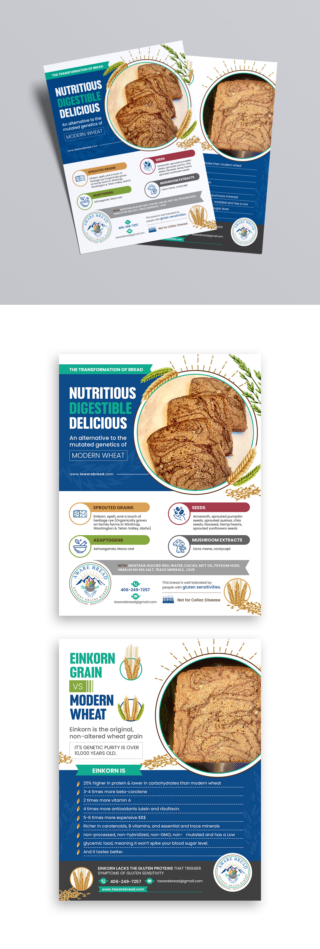 Diseño de Flyer por debdesign para Aware Bread | Diseño #30812387